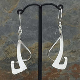Handmade Twisting Strand Silver Earrings